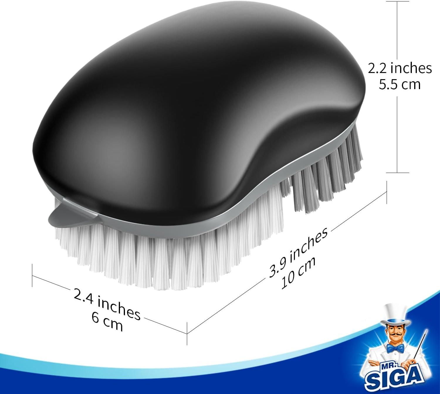 image:imageMRSIGA Fruit and Vegetable Cleaning Brush with Non Slip Comfortable Grip Pack of 2 GreenBlack