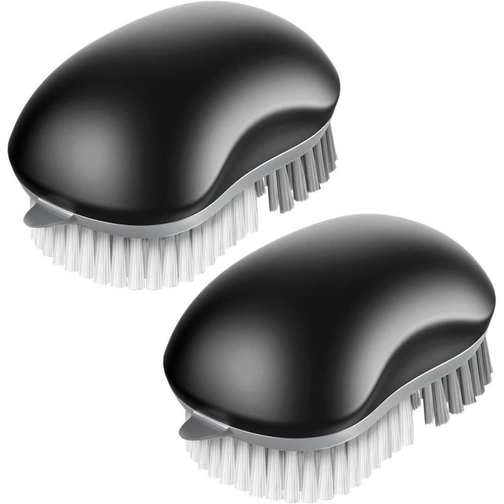image:imageMRSIGA Fruit and Vegetable Cleaning Brush with Non Slip Comfortable Grip Pack of 2 GreenBlack