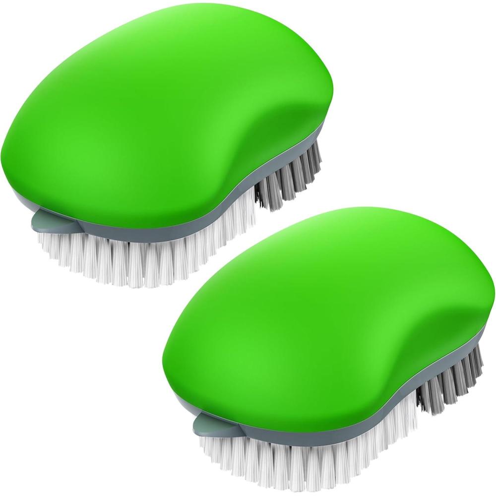 image:imageMRSIGA Fruit and Vegetable Cleaning Brush with Non Slip Comfortable Grip Pack of 2 GreenGreen
