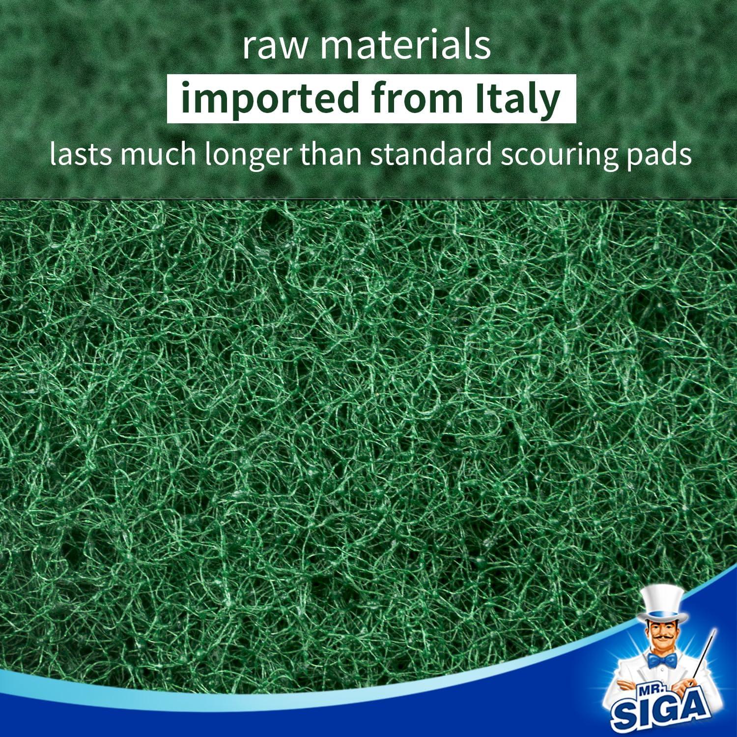 image:imageMRSIGA Heavy Duty Scouring Pads Household Scrubber for Kitchen Sink Dish 24Pack 39 x 59 inch 10 x 15 cm Green24 Scouring Pads