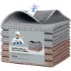 MR.SIGA Waffle Pattern Cleaning Cloths, Reusable Absorbent Microfiber Cleaning Cloths, Lint Free Microfiber Kitchen Towels, 6 Pack, Gray, 11.8 x 11.8 inch